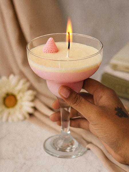 Personalised Strawberry Dessert Candle in Glass