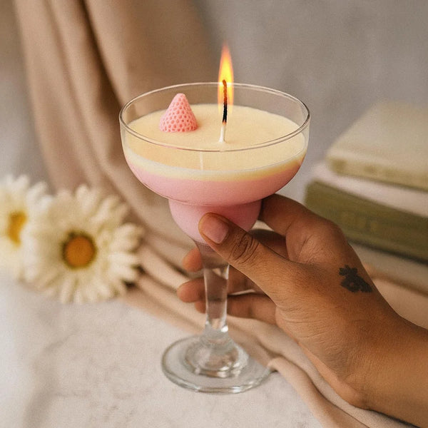 Personalised Strawberry Dessert Candle in Glass