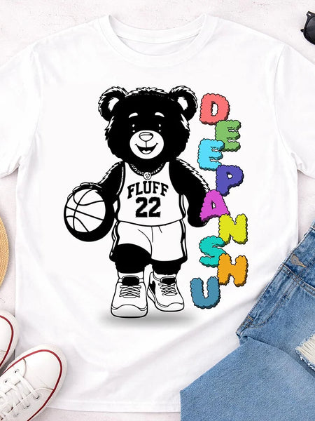 Personalized Street Basketball Bear T-Shirt