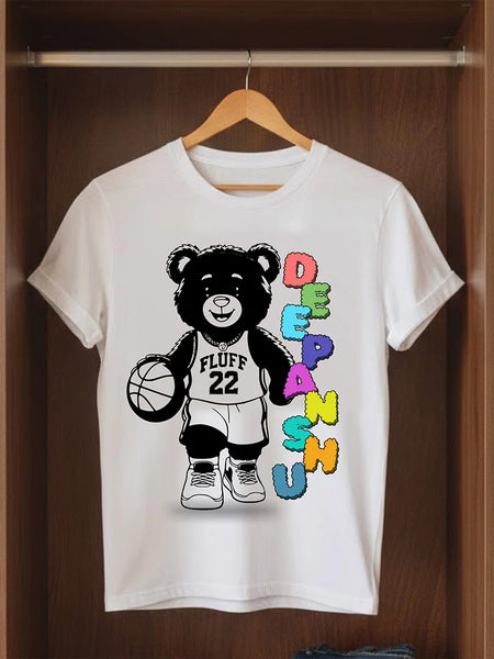 Personalized Street Basketball Bear T-Shirt