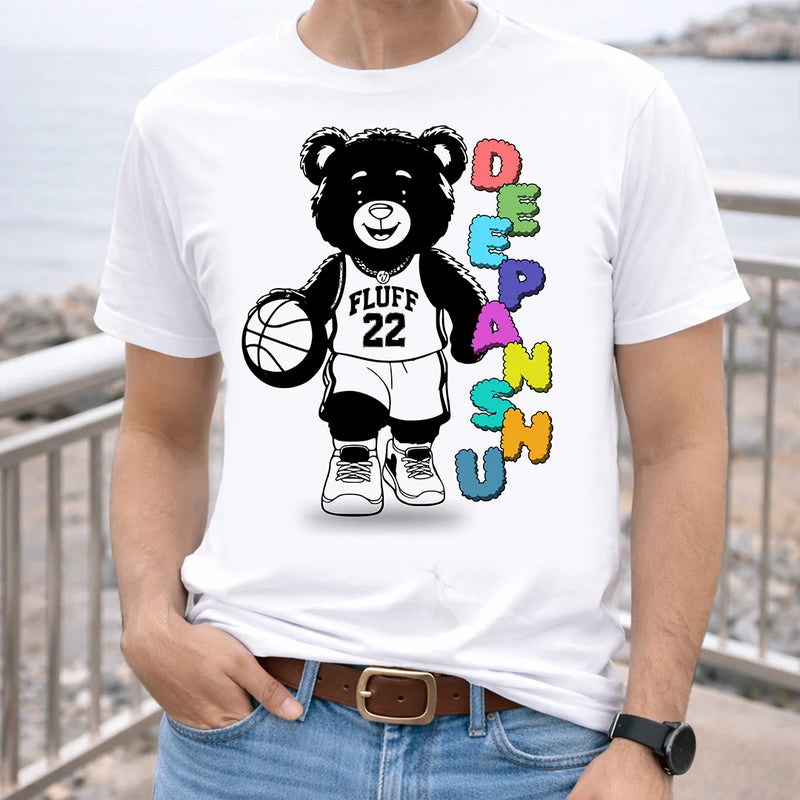 Personalized Street Basketball Bear T-Shirt
