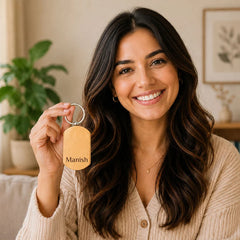 Personalized Wooden Rectangle Keychain | Premium Wooden Key Holder