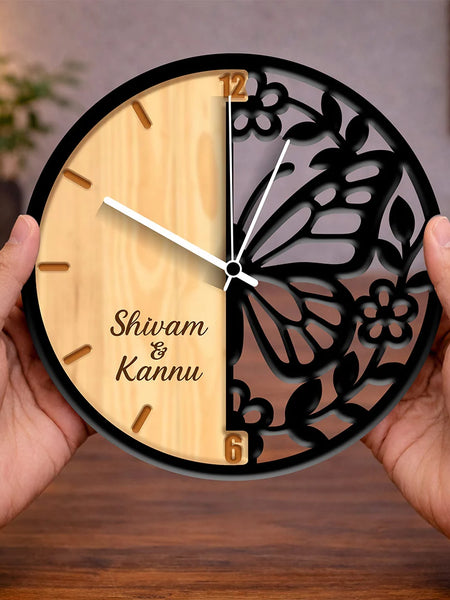Personalized Butterfly Designer Wall Clock-11
