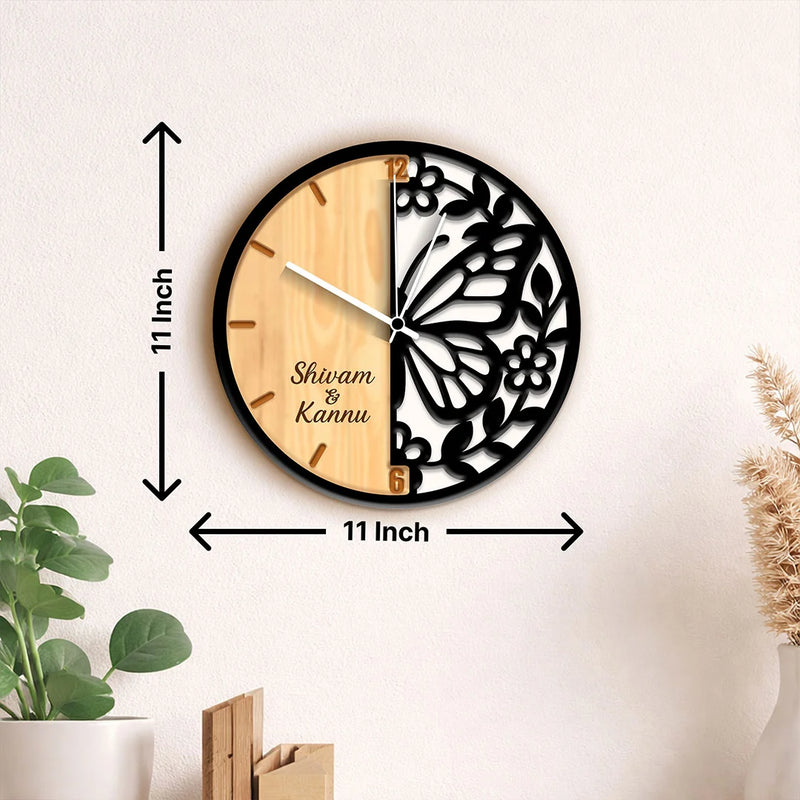 Personalized Butterfly Designer Wall Clock-11
