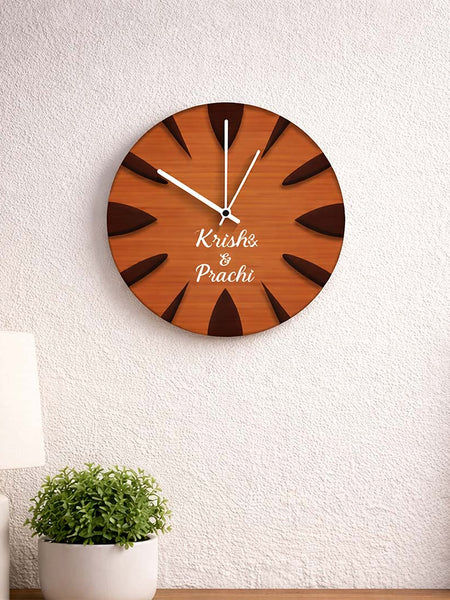 Personalized Couple Name Wooden Wall Clock-11