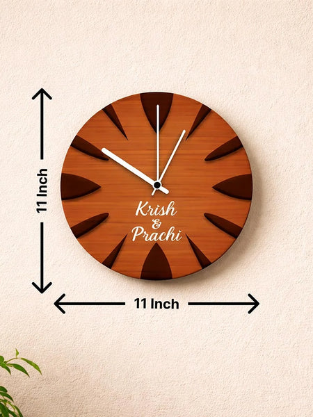 Personalized Couple Name Wooden Wall Clock-11