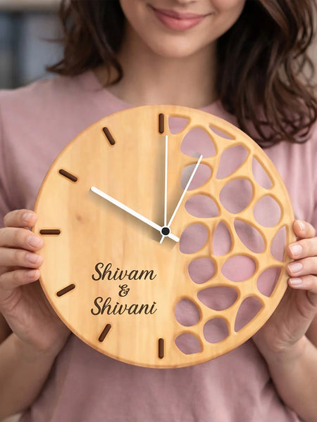 Personalized Couple Wooden Wall Clock-11
