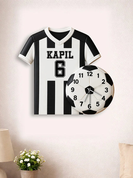 Personalized Football Jersey Wall Clock|3D Football Design (16