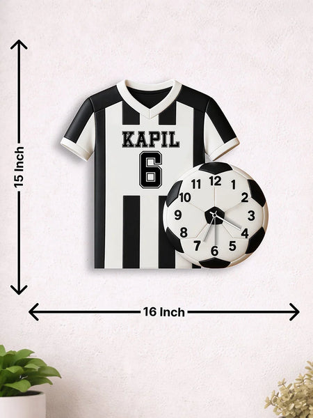 Personalized Football Jersey Wall Clock|3D Football Design (16