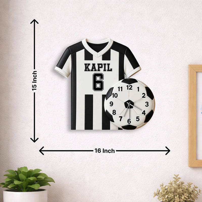 Personalized Football Jersey Wall Clock|3D Football Design (16