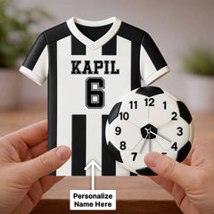 Personalized Football Jersey Wall Clock|3D Football Design (16