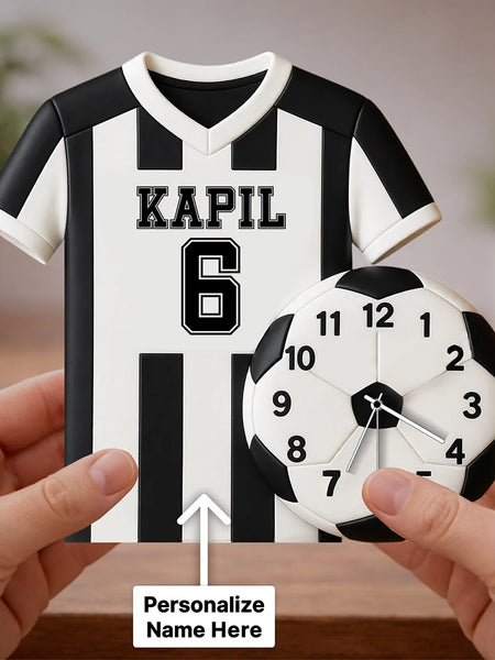 Personalized Football Jersey Wall Clock|3D Football Design (16