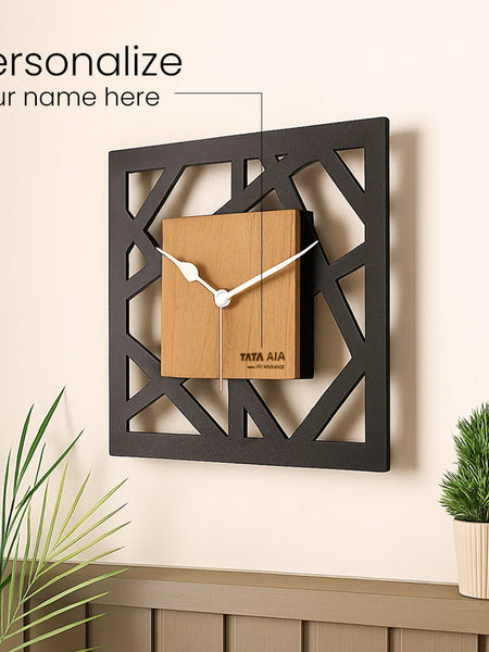 Personalized Geometric Wooden Wall Clock
