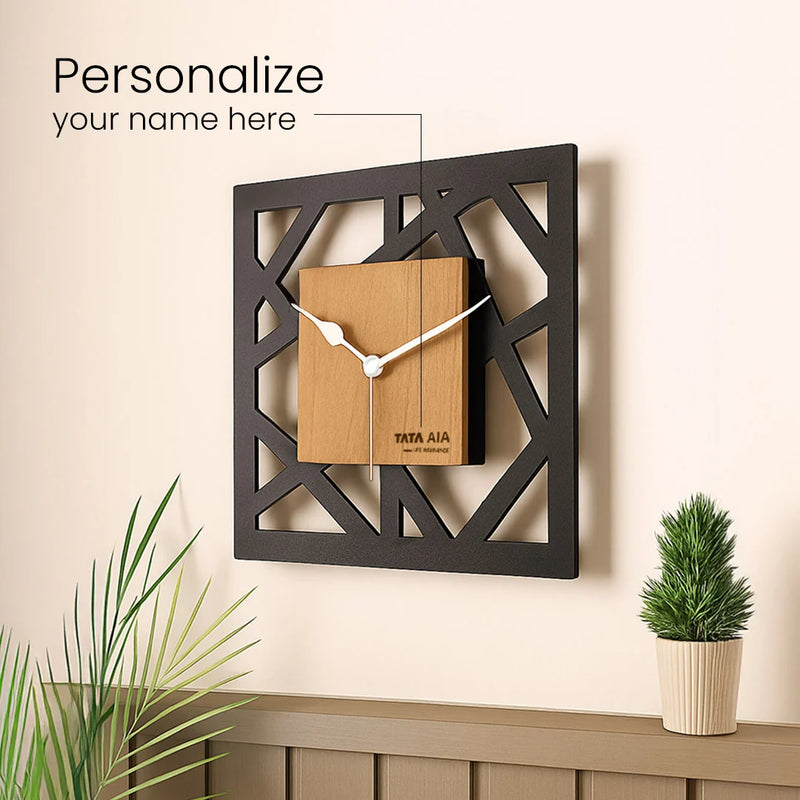 Personalized Geometric Wooden Wall Clock