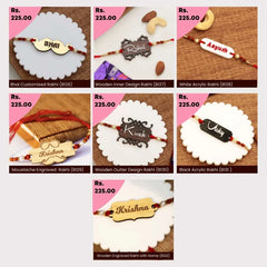 Wooden Engraved Rakhi with Name | Personalized Name Rakhi for Raksha Bandhan