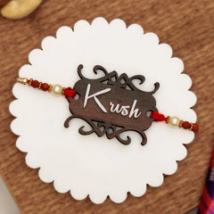 Wooden Outer Design Rakhi | Personalized Name Rakhi for Raksha Bandhan