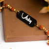 Black Acrylic Rakhi | Personalized Name Rudraksha Rakhi for Brother