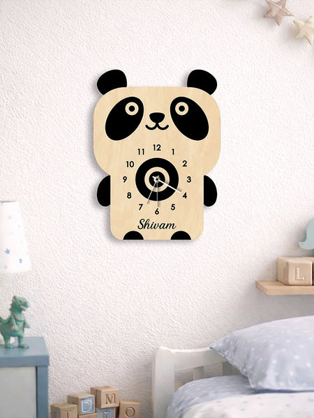 Personalized Panda Wooden Wall Clock- 8