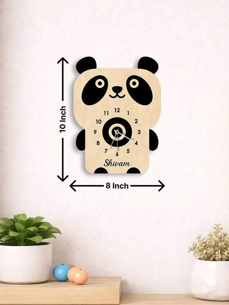 Personalized Panda Wooden Wall Clock- 8