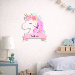 Personalized Unicorn Acrylic Wall Clock for Kids-8