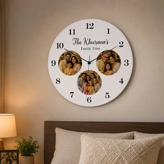Personalized Wooden Family Photo Wall Clock 12