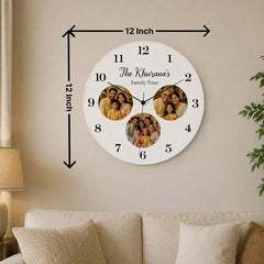 Personalized Wooden Family Photo Wall Clock 12