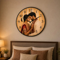 Personalized Wooden Photo Wall Clock 12