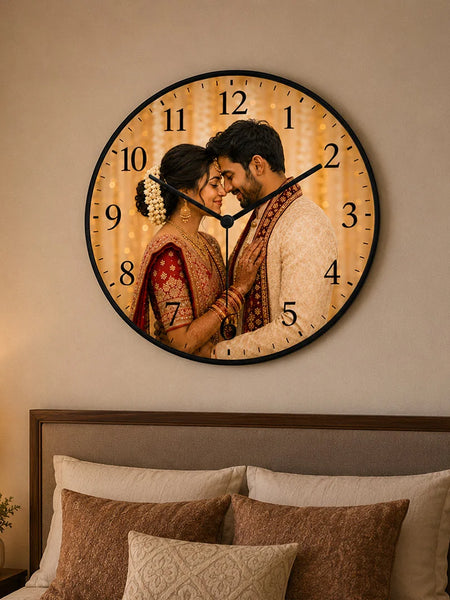 Personalized Wooden Photo Wall Clock 12