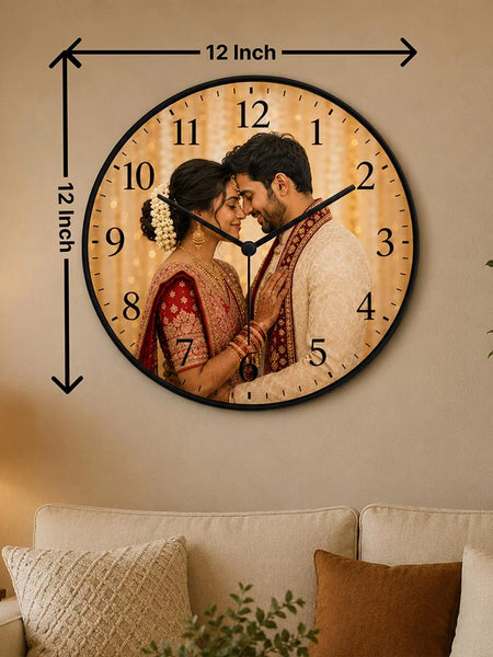 Personalized Wooden Photo Wall Clock 12