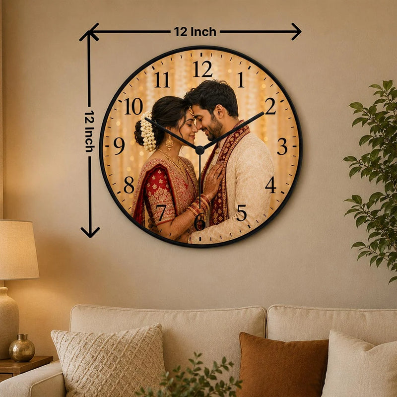 Personalized Wooden Photo Wall Clock 12