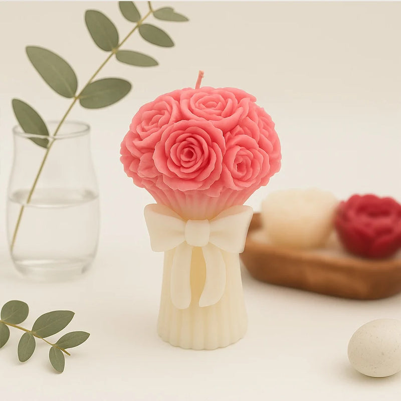 Pink Rose Bouquet Scented Candle