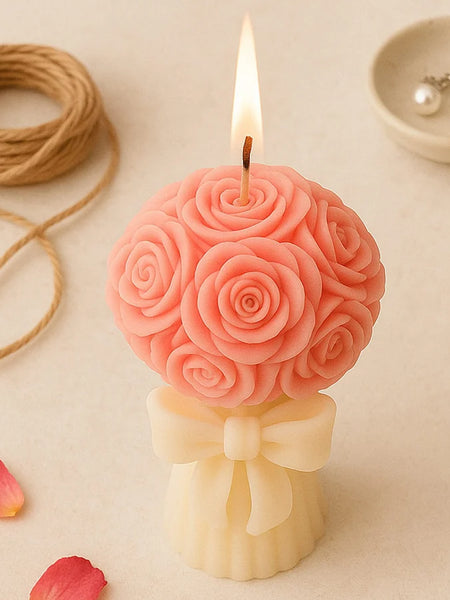 Pink Rose Bouquet Scented Candle