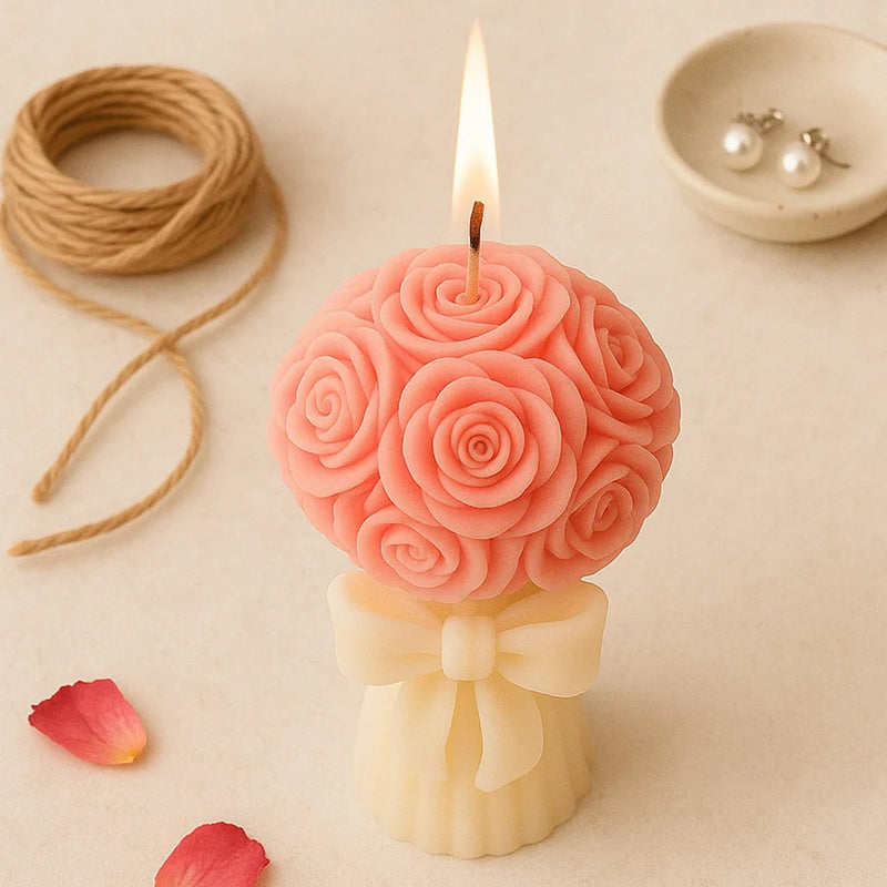 Pink Rose Bouquet Scented Candle