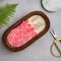 Rakhi Special Personalized Wooden Dough Bowl Candle