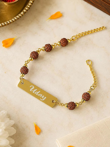 Rudraksha Name Bracelet Best Rakhi for Brother