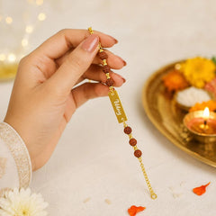 Rudraksha Name Bracelet Best Rakhi for Brother