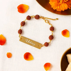 Rudraksha Name Bracelet Best Rakhi for Brother