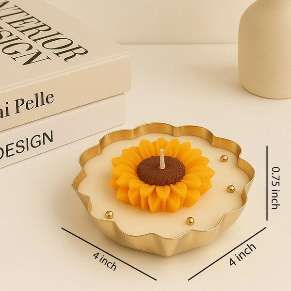 Sunflower Shaped Decorative Scented Candle