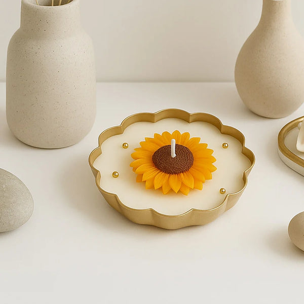 Sunflower Shaped Decorative Scented Candle