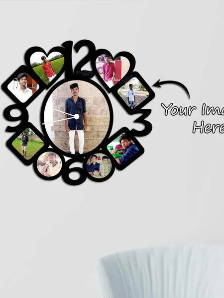 Unique Wooden Photo Wall Clock