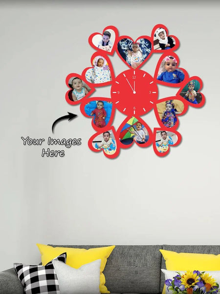 Wooden Photo Wall Clock For Baby